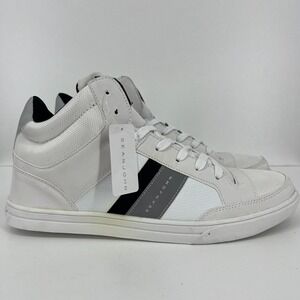 Sean John Hardlined Sneakers Men's Size 13 White Lace Up High Top‎